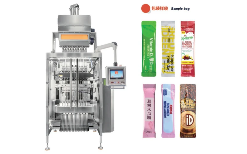Multi-lane back seal powder packing machine
