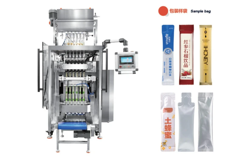 Multi-lane back seal liquid paste packing machine