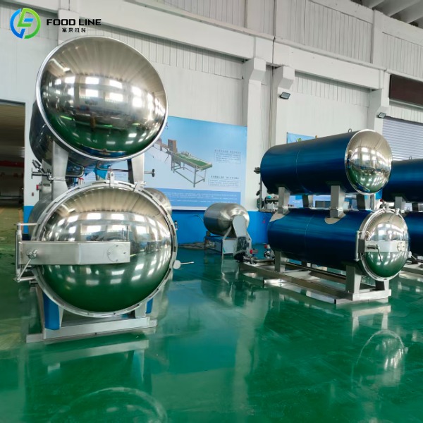 Open-door autoclave sterilizer in factory