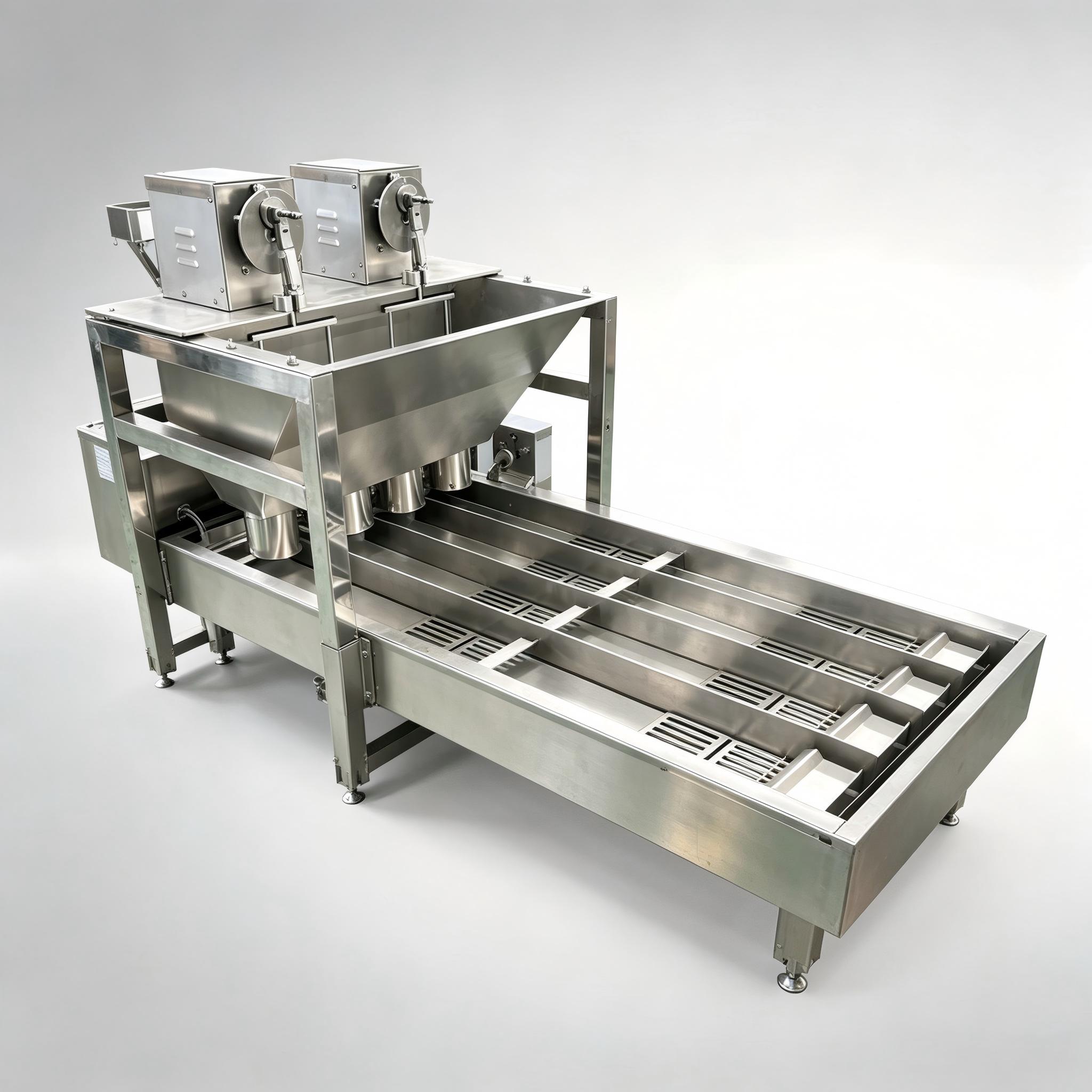 Commercial mini donut maker machine with four-row molds