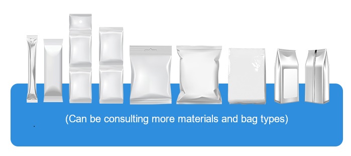 Sample back-seal flour bags produced by FS-420 powder packaging machine