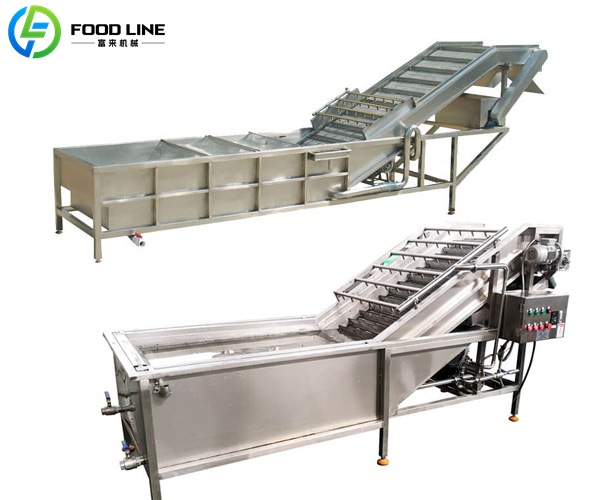 Bubble type vegetable washing machine side view